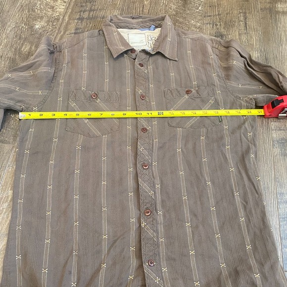 Retro Horny Toad brown button down shirt 100% cotton size M - Picture 3 of 6